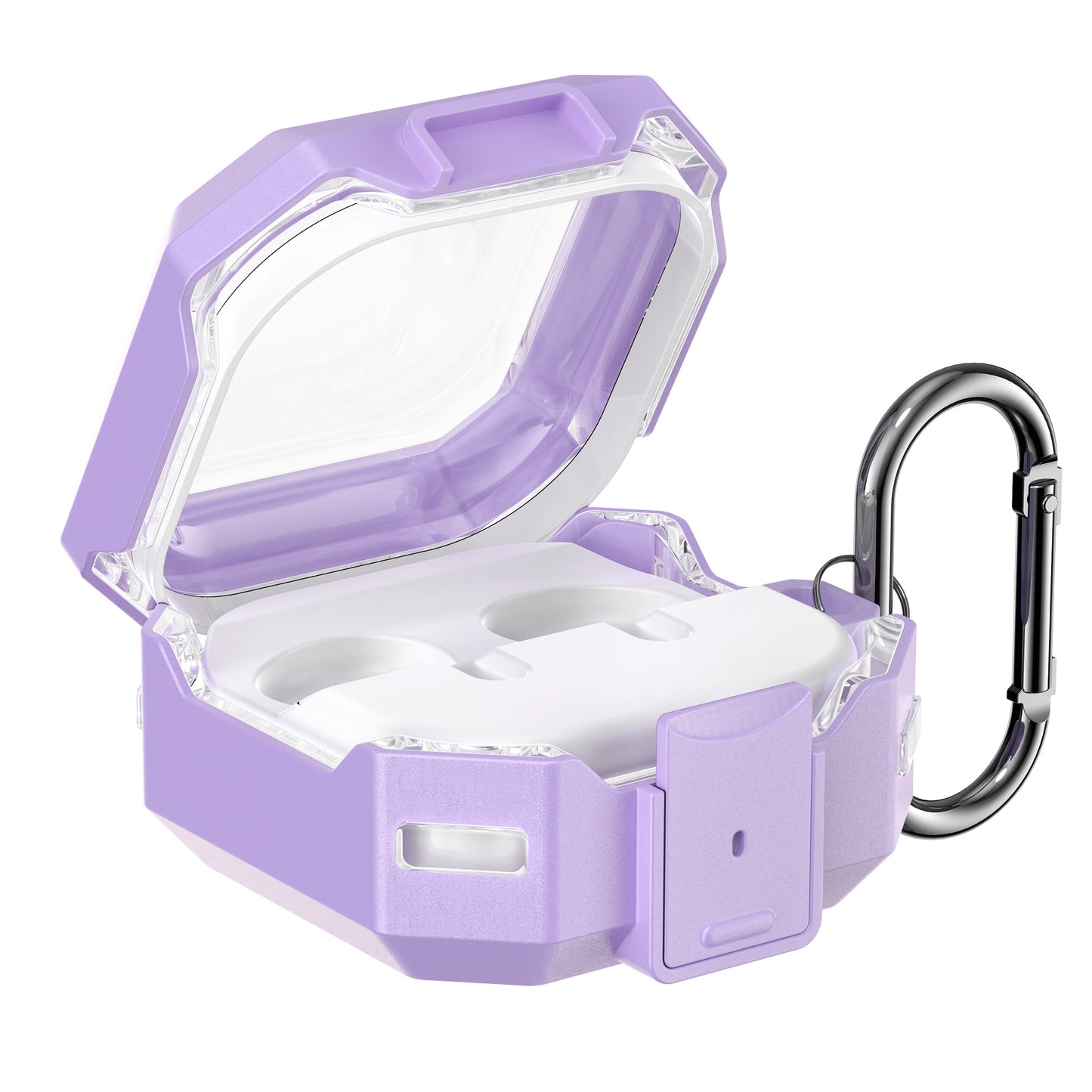 kwmobile Hülle für Samsung Galaxy Buds 4 / Galaxy Buds 4 Pro Case - TPU Silikon Schutzhülle - Kopfhörer Cover - Lavendel Transparent Lavendel  [dsg02]