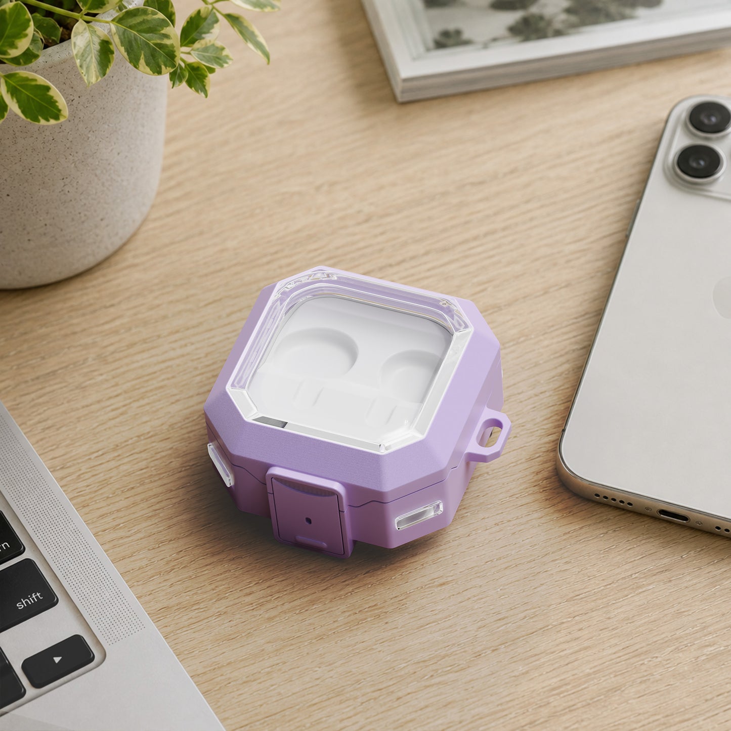 kwmobile Hülle für Samsung Galaxy Buds 4 / Galaxy Buds 4 Pro Case - TPU Silikon Schutzhülle - Kopfhörer Cover - Lavendel Transparent Lavendel  [dsg02]