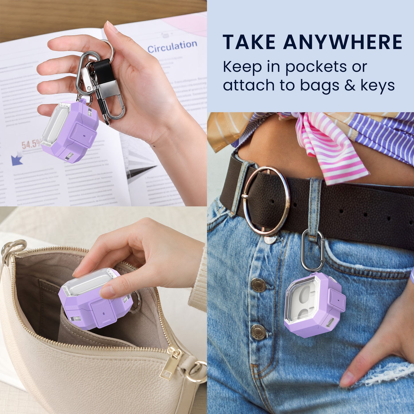 kwmobile Hülle für Samsung Galaxy Buds 4 / Galaxy Buds 4 Pro Case - TPU Silikon Schutzhülle - Kopfhörer Cover - Lavendel Transparent Lavendel  [dsg02]