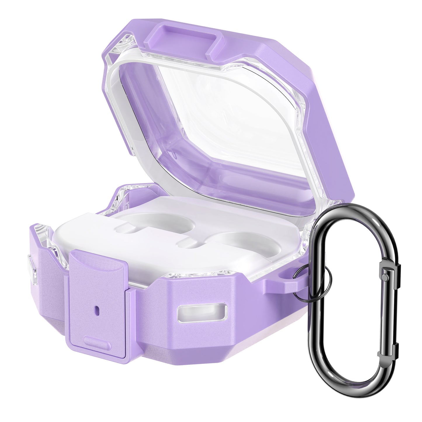 kwmobile Hülle für Samsung Galaxy Buds 4 / Galaxy Buds 4 Pro Case - TPU Silikon Schutzhülle - Kopfhörer Cover - Lavendel Transparent Lavendel  [dsg02]