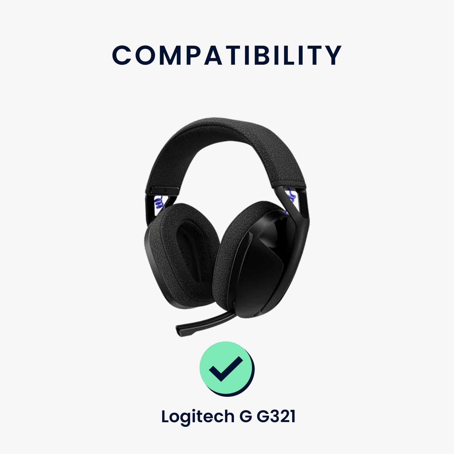 kwmobile Ohr Polster für Logitech G G321 - Ersatz Ohrpolster - Kopfhörer Ersatzteile - Kopfhörer Ersatzpolster für Over Ear Headphones