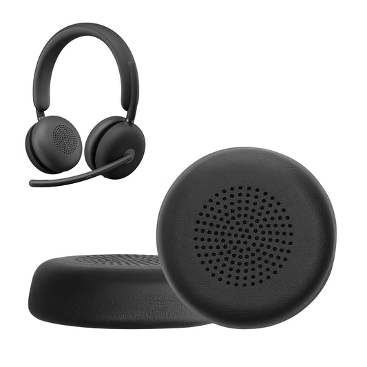 kwmobile 2x Ohr Polster für Logitech Zone Wireless 2 / Zone 950 Ohrpolster - Ersatz Ohrpolster - Kopfhörer Ersatzteile - Kopfhörer Ersatzpolster für Over Ear Headphones Schwarz  