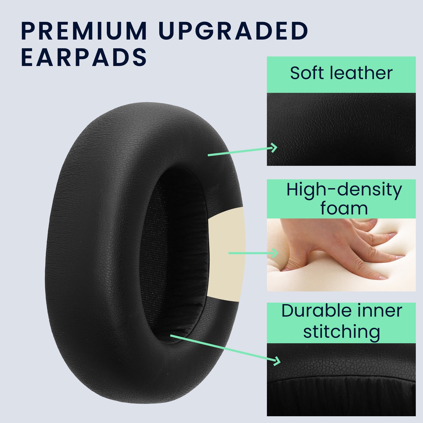 kwmobile 2x Ohr Polster für SteelSeries Arctis Nova Elite Ohrpolster - Ersatz Ohrpolster - Kopfhörer Ersatzteile - Kopfhörer Ersatzpolster für Over Ear Headphones Schwarz