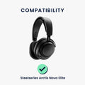 kwmobile 2x Ohr Polster für SteelSeries Arctis Nova Elite Ohrpolster - Ersatz Ohrpolster - Kopfhörer Ersatzteile - Kopfhörer Ersatzpolster für Over Ear Headphones Schwarz