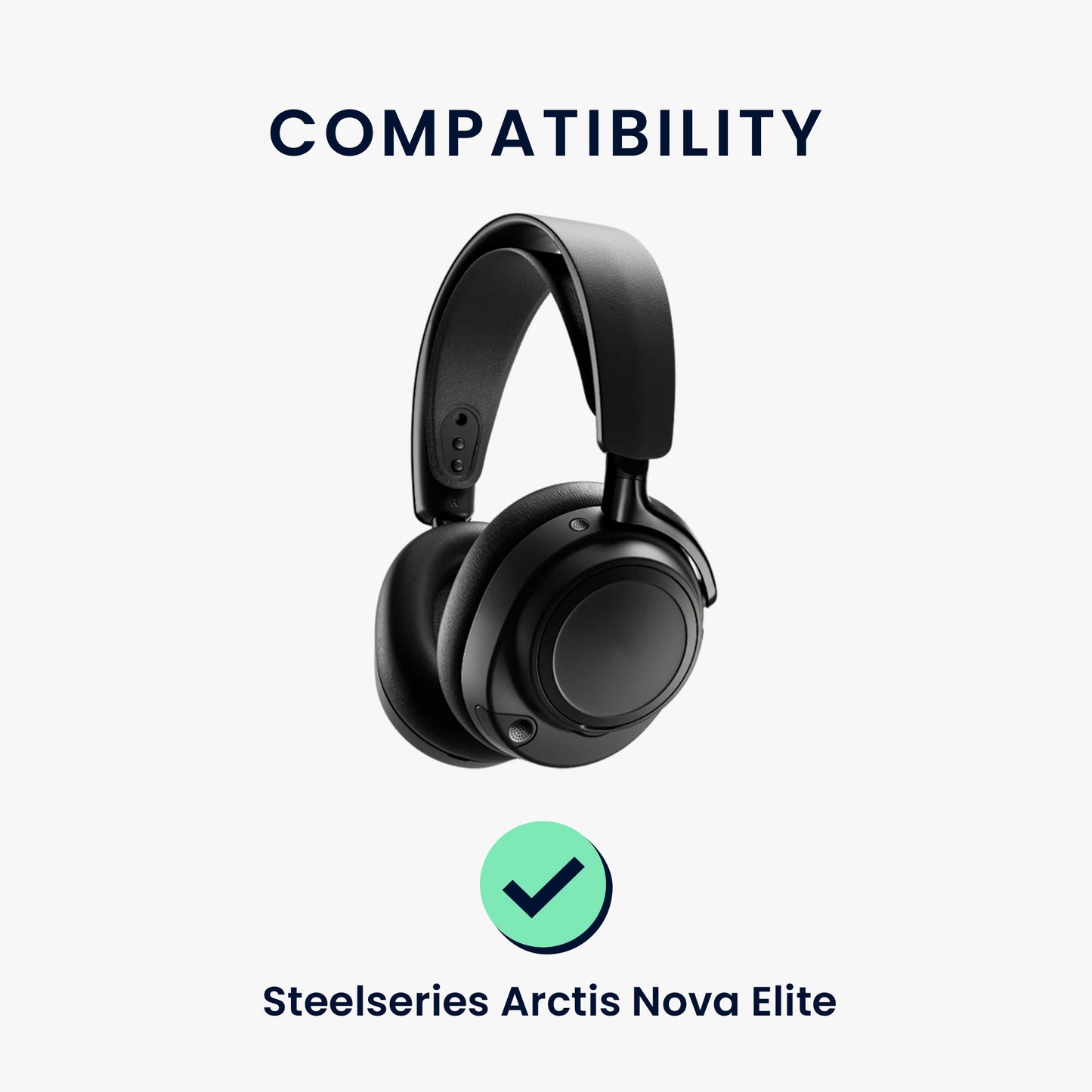 kwmobile 2x Ohr Polster für SteelSeries Arctis Nova Elite Ohrpolster - Ersatz Ohrpolster - Kopfhörer Ersatzteile - Kopfhörer Ersatzpolster für Over Ear Headphones Schwarz