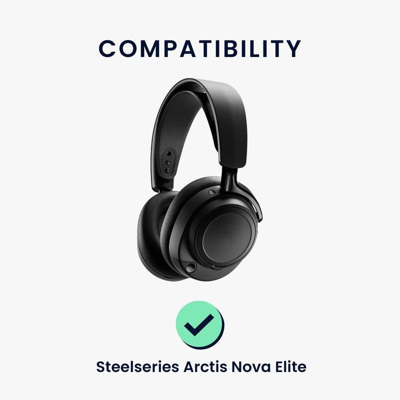 kwmobile 2x Ohr Polster für SteelSeries Arctis Nova Elite Ohrpolster - Ersatz Ohrpolster - Kopfhörer Ersatzteile - Kopfhörer Ersatzpolster für Over Ear Headphones Schwarz