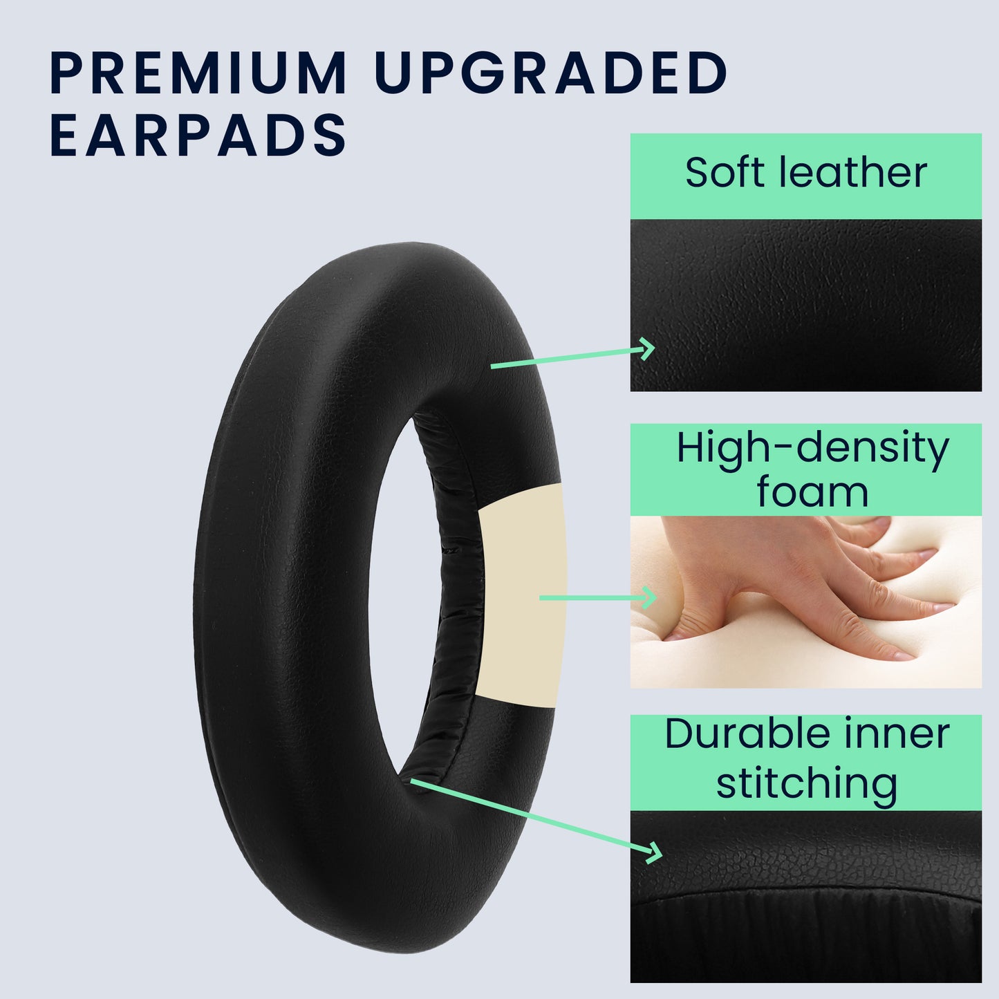 kwmobile Ohr Polster für Sennheiser HDB 630 Ohrpolster - Ersatz Ohrpolster - Kopfhörer Ersatzteile - Kopfhörer Ersatzpolster für Over Ear Headphones