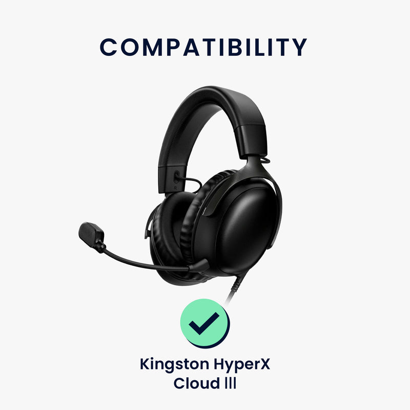 kwmobile Ersatz Kopfhörer Mikrofon kompatibel mit Kingston HyperX Cloud III Headset - Gaming Headphones Mikrofon mit 3,5 mm Klinkenstecker - Schwarz Schwarz