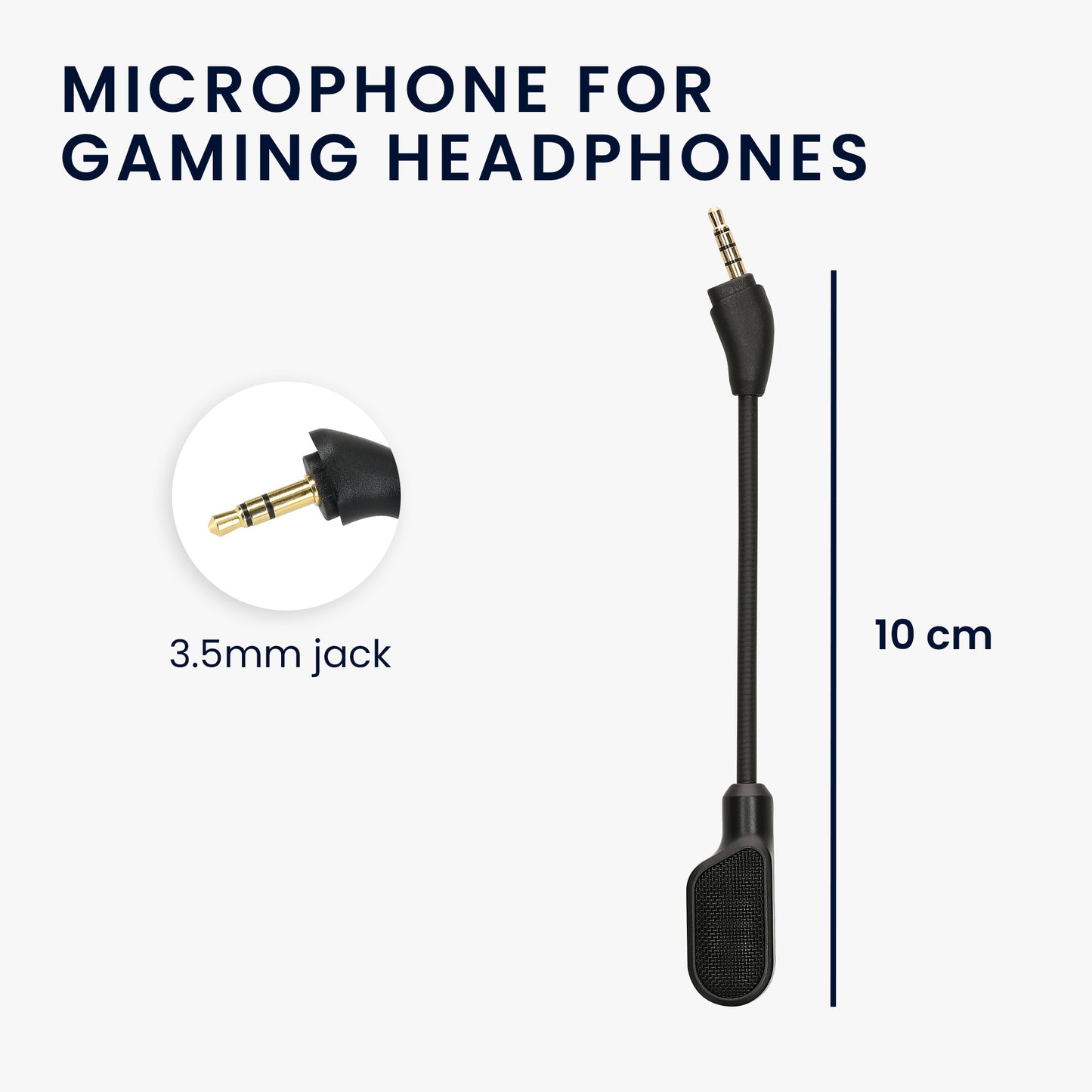 kwmobile Ersatz Kopfhörer Mikrofon kompatibel mit Kingston HyperX Cloud III Headset - Gaming Headphones Mikrofon mit 3,5 mm Klinkenstecker - Schwarz Schwarz