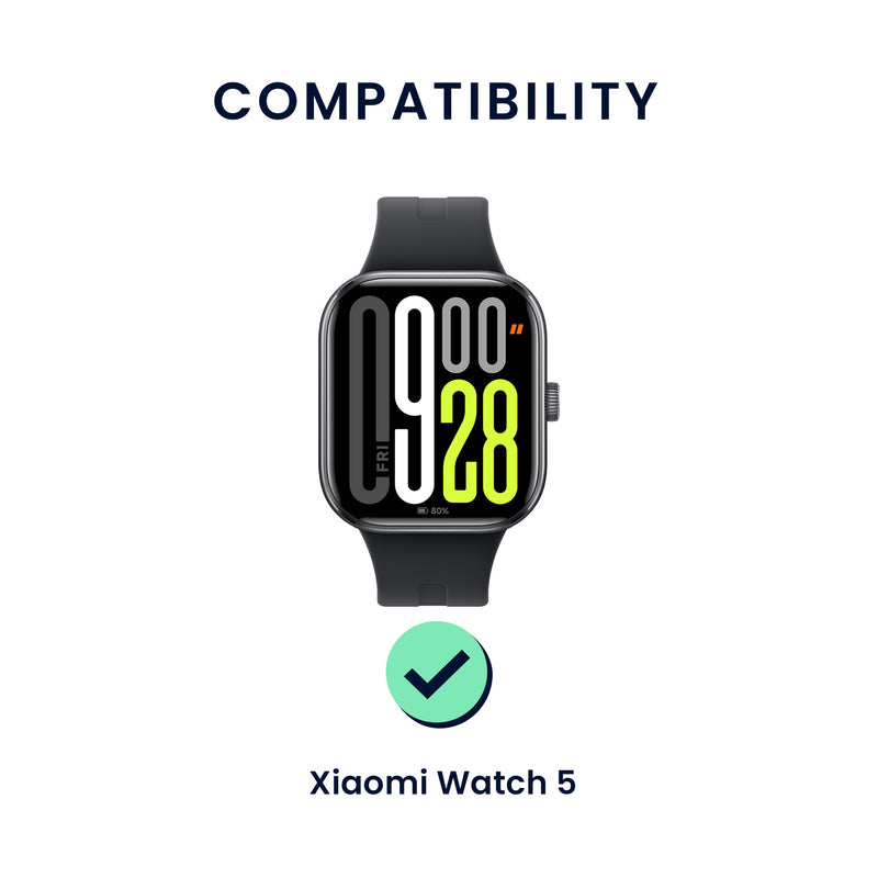 kwmobile 2x Uhrenarmband für Xiaomi Watch 5 Armband - Fitnesstracker Band Set aus TPU Silikon - Ersatzarmband Smartwatch - Schwarz Dunkelgrün Schwarz  [dsg01]