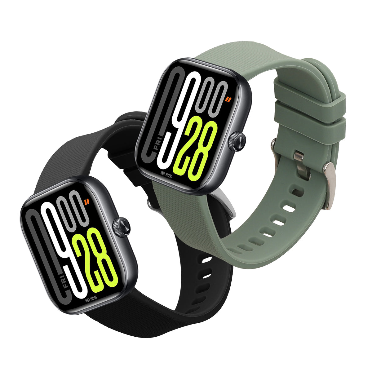 kwmobile 2x Uhrenarmband für Xiaomi Watch 5 Armband - Fitnesstracker Band Set aus TPU Silikon - Ersatzarmband Smartwatch - Schwarz Dunkelgrün Schwarz  [dsg01]