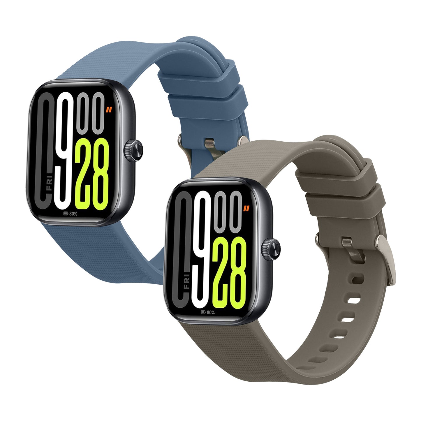 kwmobile 2x Uhrenarmband für Xiaomi Watch 5 Armband - Fitnesstracker Band Set aus TPU Silikon - Ersatzarmband Smartwatch - Blau Grau Blau  [dsg02]