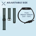 kwmobile 2x Uhrenarmband für COROS PACE 4 / PACE 3 / APEX 4 / APEX Pro Armband - Fitnesstracker Band Set aus TPU Silikon - Ersatzarmband Smartwatch - Schwarz Grau Dunkelgrün Schwarz Schwarz  [dsg01]