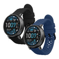 kwmobile 2x Uhrenarmband für Amazfit Active Max A2557 Armband - Fitnesstracker Band Set aus TPU Silikon - Ersatzarmband Smartwatch - Schwarz Dunkelblau Schwarz  [dsg01]