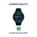 kwmobile 2x Uhrenarmband für Amazfit Active Max A2557 Armband - Fitnesstracker Band Set aus TPU Silikon - Ersatzarmband Smartwatch - Schwarz Dunkelblau Schwarz  [dsg01]