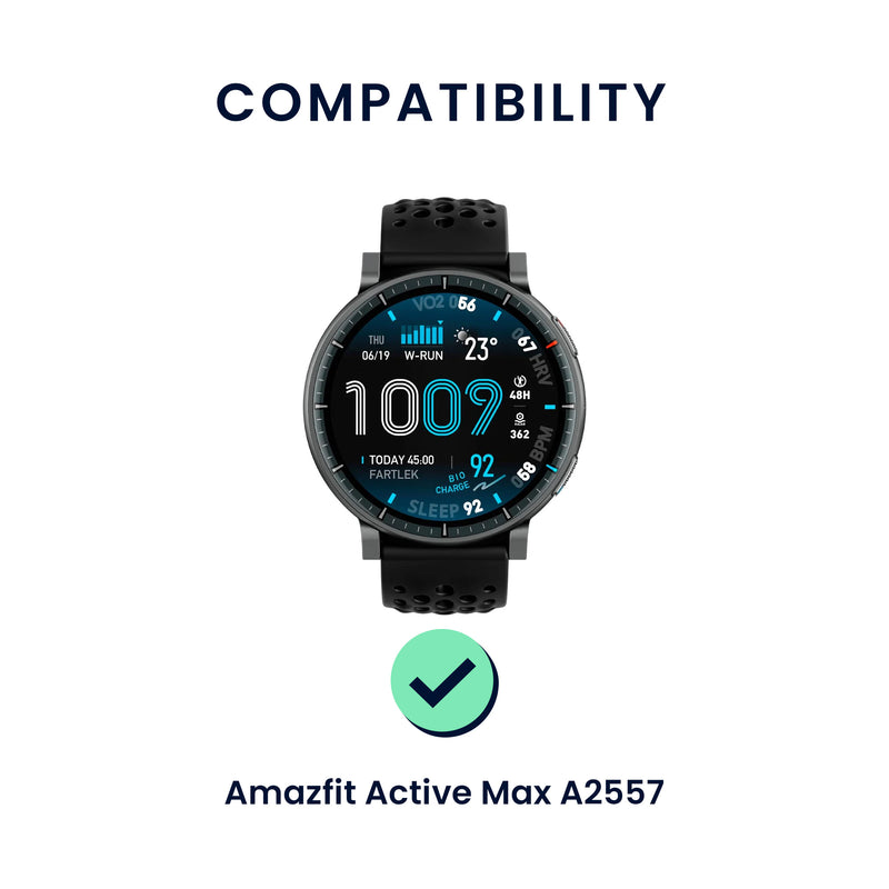 kwmobile 2x Uhrenarmband für Amazfit Active Max A2557 Armband - Fitnesstracker Band Set aus TPU Silikon - Ersatzarmband Smartwatch - Schwarz Dunkelblau Schwarz  [dsg01]