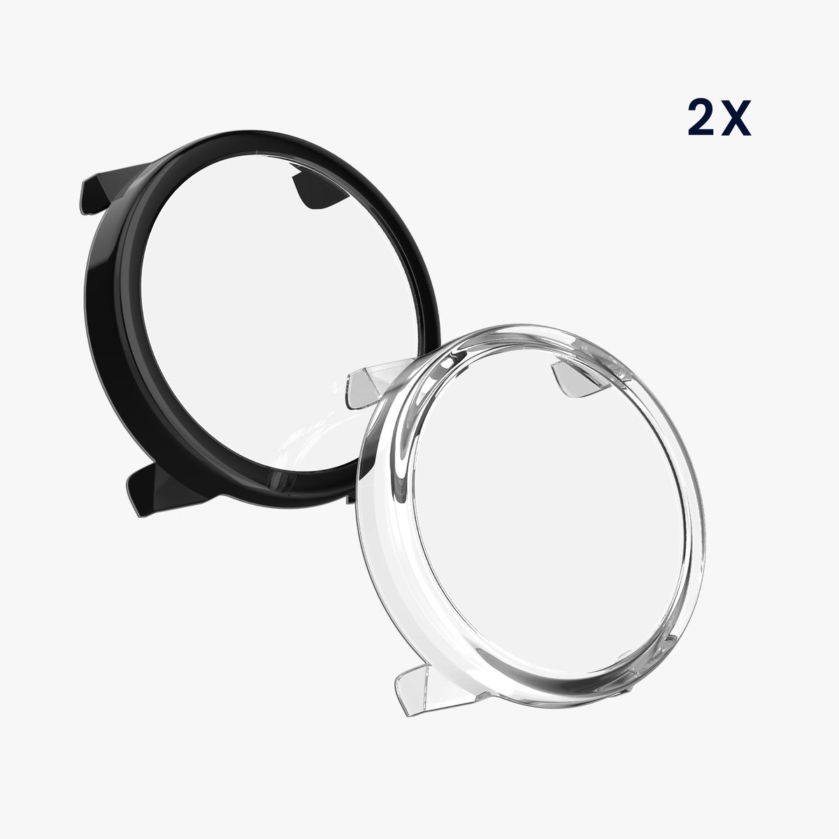 kwmobile 2x Glas Hülle für Suunto Vertical 2 Schutzhülle - Fullbody Fitnesstracker Case Set aus Glas - Schwarz Transparent Schwarz  [dsg01]