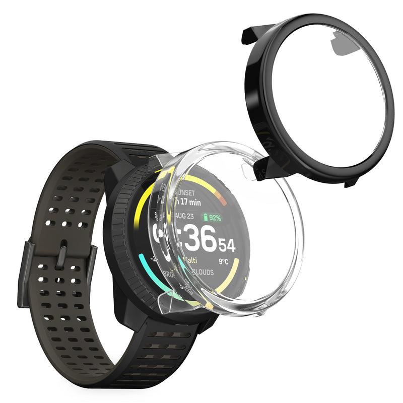 kwmobile 2x Glas Hülle für Suunto Vertical 2 Schutzhülle - Fullbody Fitnesstracker Case Set aus Glas - Schwarz Transparent Schwarz  [dsg01]
