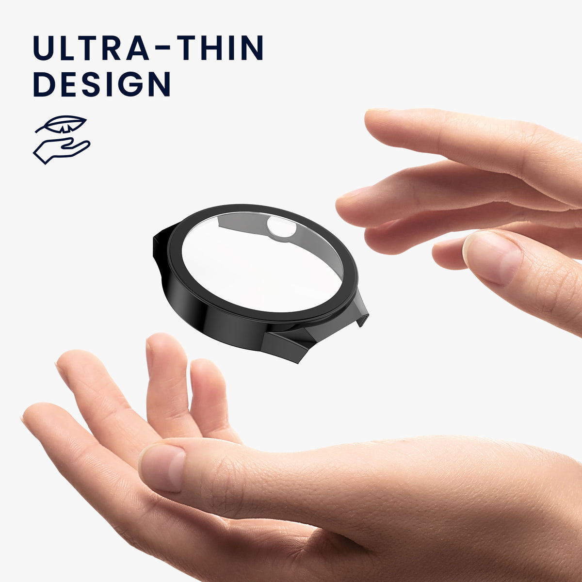 kwmobile 2x Glas Hülle für Huawei Watch GT6 Pro 46mm Schutzhülle - Fullbody Fitnesstracker Case Set aus Glas - Schwarz Silber Schwarz