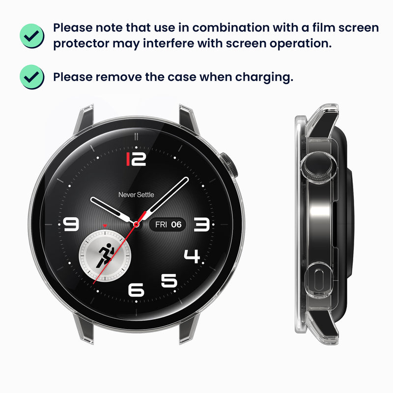 kwmobile 2x Glas Hülle für OnePlus Watch 4 / Watch 3 / OPPO Watch X3 mini / X2 mini Schutzhülle - Fullbody Fitnesstracker Case Set aus Glas - Schwarz Transparent Schwarz  [dsg01]