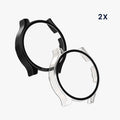kwmobile 2x Glas Hülle für Xiaomi Watch 5 Schutzhülle - Fullbody Fitnesstracker Case Set aus Glas - Schwarz Transparent Schwarz  [dsg01]