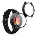 kwmobile 2x Glas Hülle für Xiaomi Watch 5 Schutzhülle - Fullbody Fitnesstracker Case Set aus Glas - Schwarz Transparent Schwarz  [dsg01]