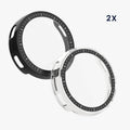 kwmobile 2x Glas Hülle für Amazfit Active3 Premium Schutzhülle - Fullbody Fitnesstracker Case Set aus Glas - Schwarz Transparent Schwarz  [dsg01]
