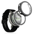 kwmobile 2x Glas Hülle für Amazfit Active3 Premium Schutzhülle - Fullbody Fitnesstracker Case Set aus Glas - Schwarz Transparent Schwarz  [dsg01]