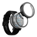 kwmobile 2x Glas Hülle für Amazfit Active Max A2557 Schutzhülle - Fullbody Fitnesstracker Case Set aus Glas - Schwarz Transparent Schwarz  [dsg01]