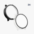 kwmobile 2x Glas Hülle für Garmin Bounce 2 Schutzhülle - Fullbody Fitnesstracker Case Set aus Glas - Schwarz Transparent Schwarz  [dsg01]