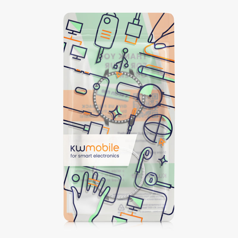 kwmobile 2x Kunststoff Hülle kompatibel mit OnePlus Watch 4 / Watch 3 / OPPO Watch X3 mini / X2 mini Schutzhülle Schutzrahmen - Glitzer Schutz Zubehör in Schwarz Silber Schwarz  [dsg01]