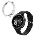 kwmobile 2x Kunststoff Hülle kompatibel mit OnePlus Watch 4 / Watch 3 / OPPO Watch X3 mini / X2 mini Schutzhülle Schutzrahmen - Glitzer Schutz Zubehör in Schwarz Silber Schwarz  [dsg01]