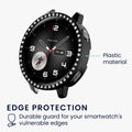 kwmobile 2x Kunststoff Hülle kompatibel mit OnePlus Watch 4 / Watch 3 / OPPO Watch X3 mini / X2 mini Schutzhülle Schutzrahmen - Glitzer Schutz Zubehör in Schwarz Silber Schwarz  [dsg01]