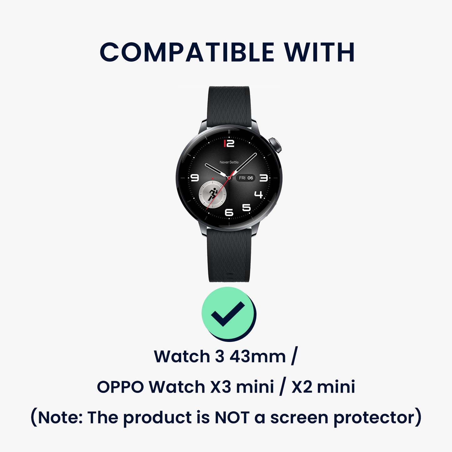 kwmobile 2x Kunststoff Hülle kompatibel mit OnePlus Watch 4 / Watch 3 / OPPO Watch X3 mini / X2 mini Schutzhülle Schutzrahmen - Glitzer Schutz Zubehör in Transparent Rosegold Transparent  [dsg02]