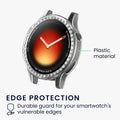 kwmobile 2x Kunststoff Hülle kompatibel mit Xiaomi Watch 5 Schutzhülle Schutzrahmen - Glitzer Schutz Zubehör in Schwarz Transparent Schwarz  [dsg01]