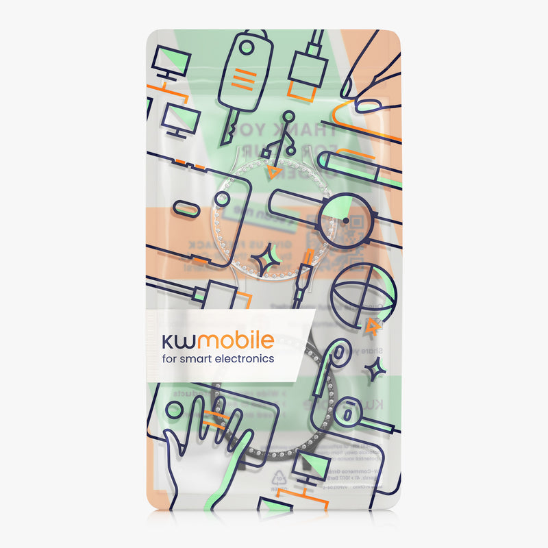 kwmobile 2x Kunststoff Hülle kompatibel mit Xiaomi Watch 5 Schutzhülle Schutzrahmen - Glitzer Schutz Zubehör in Schwarz Transparent Schwarz  [dsg01]