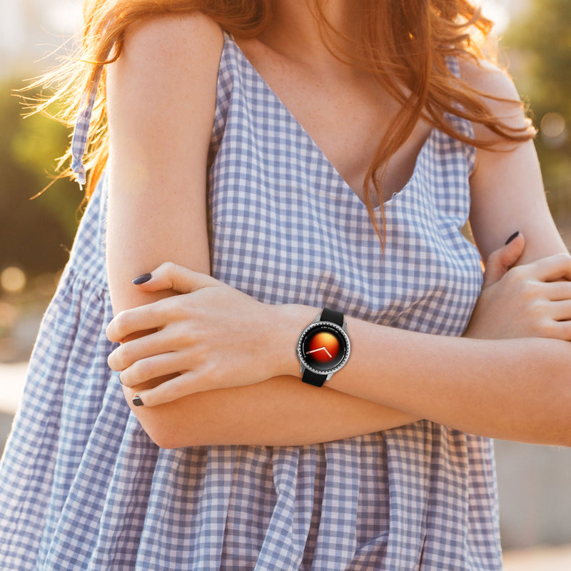 kwmobile 2x Kunststoff Hülle kompatibel mit Xiaomi Watch 5 Schutzhülle Schutzrahmen - Glitzer Schutz Zubehör in Schwarz Transparent Schwarz  [dsg01]