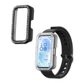 kwmobile 2x Kunststoff Hülle kompatibel mit Huawei Band 11 Schutzhülle Schutzrahmen - Glitzer Schutz Zubehör in Schwarz Transparent Schwarz  [dsg01]