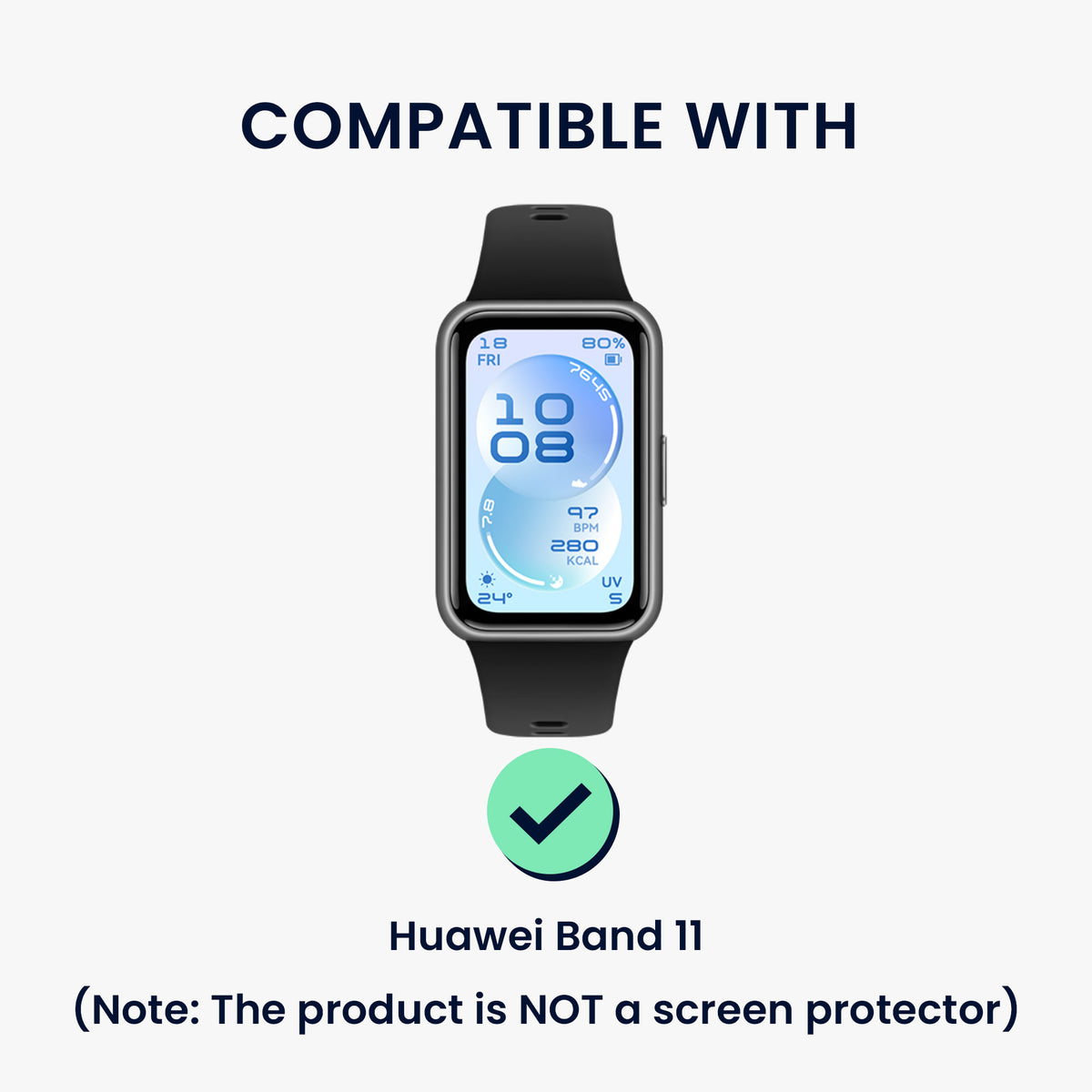 kwmobile 2x Kunststoff Hülle kompatibel mit Huawei Band 11 Schutzhülle Schutzrahmen - Glitzer Schutz Zubehör in Schwarz Transparent Schwarz  [dsg01]