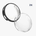 kwmobile 2x Silikon Hülle für Amazfit Active3 Premium Schutzhülle - Fullbody Display Cover Set aus Silikon - Schwarz Transparent Schwarz  [dsg01]