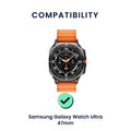 kwmobile Armband kompatibel mit Samsung Galaxy Watch Ultra 47mm - Nylon Fitnesstracker Sportarmband Band in Schwarz - Innenmaße von Schwarz