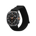 kwmobile Armband kompatibel mit Samsung Galaxy Watch Ultra 47mm - Nylon Fitnesstracker Sportarmband Band in Schwarz - Innenmaße von Schwarz