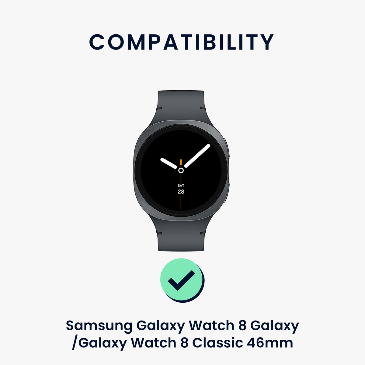 kwmobile Armband kompatibel mit Samsung Galaxy Watch 8 Galaxy / Galaxy Watch 8 Classic 46mm - Nylon Fitnesstracker Sportarmband Band in Schwarz - Innenmaße von Schwarz