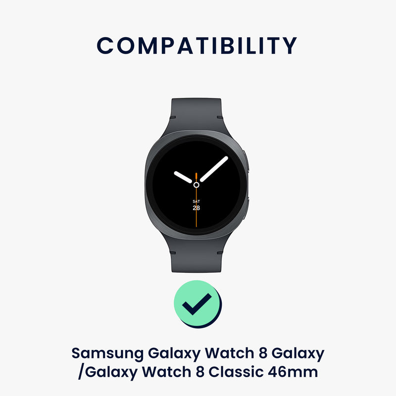 kwmobile Armband kompatibel mit Samsung Galaxy Watch 8 Galaxy / Galaxy Watch 8 Classic 46mm - Nylon Fitnesstracker Sportarmband Band in Schwarz - Innenmaße von Schwarz