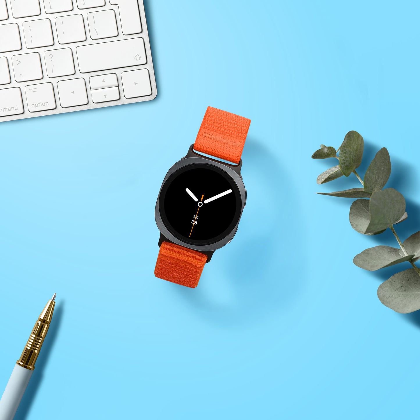 kwmobile Armband kompatibel mit Samsung Galaxy Watch 8 Galaxy / Galaxy Watch 8 Classic 46mm - Nylon Fitnesstracker Sportarmband Band in Orange - Innenmaße von Orange