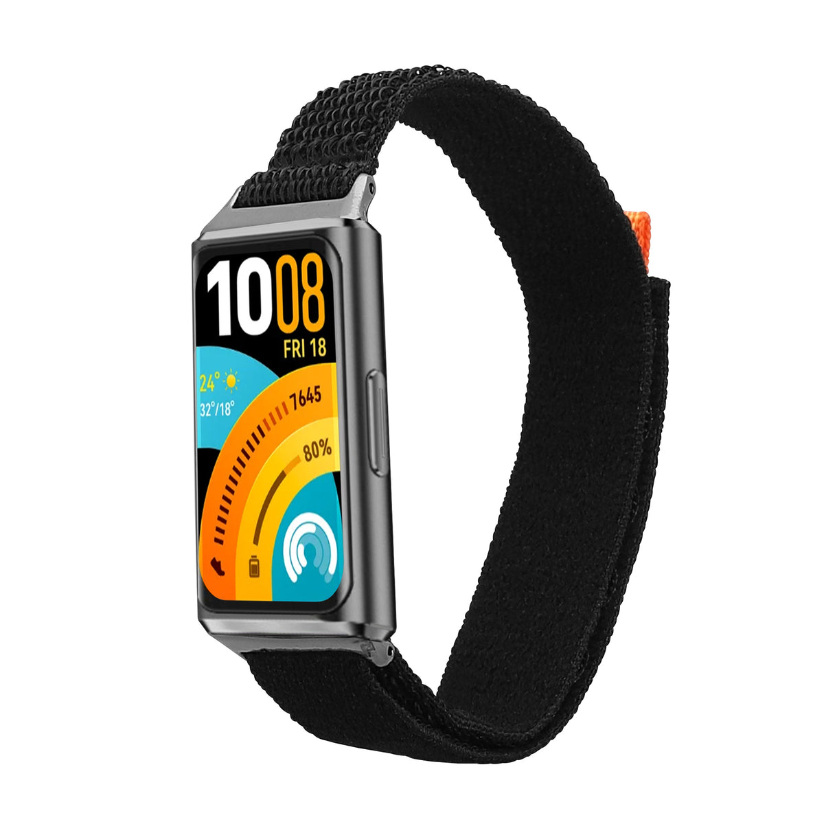 kwmobile Armband kompatibel mit Huawei Band 11 / Band 11 Pro - Nylon Fitnesstracker Sportarmband Band in Schwarz - Innenmaße von Schwarz