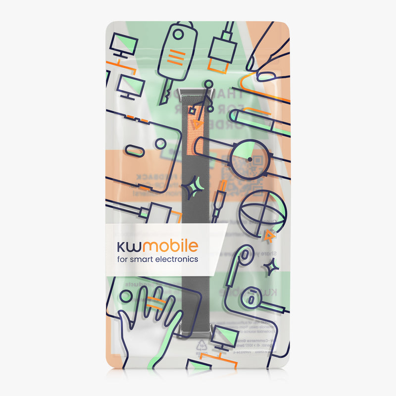 kwmobile Armband kompatibel mit Huawei Band 11 / Band 11 Pro - Nylon Fitnesstracker Sportarmband Band in Schwarz - Innenmaße von Schwarz