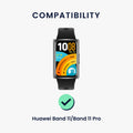 kwmobile Armband kompatibel mit Huawei Band 11 / Band 11 Pro - Nylon Fitnesstracker Sportarmband Band in Schwarz - Innenmaße von Schwarz