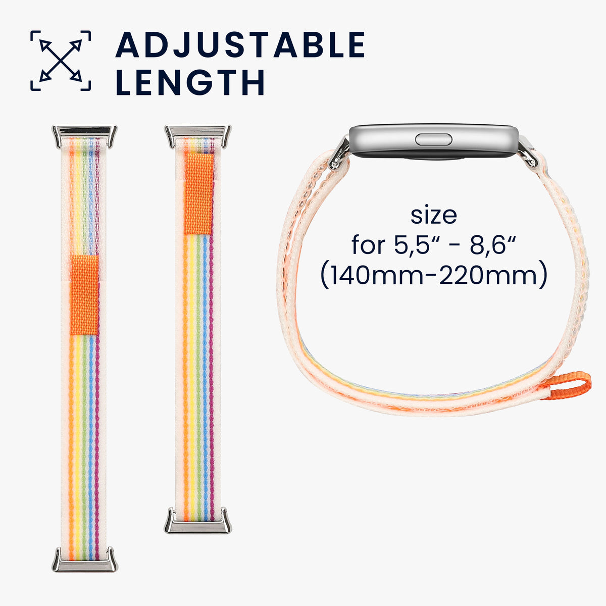 kwmobile Armband kompatibel mit Huawei Band 11 / Band 11 Pro - Nylon Fitnesstracker Sportarmband Band in Mehrfarbig - Innenmaße von Mehrfarbig