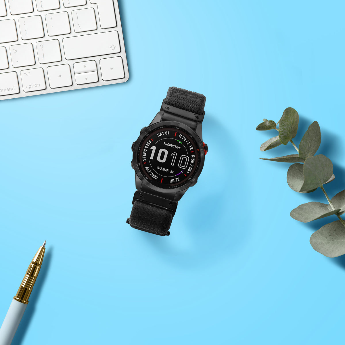 kwmobile Armband kompatibel mit Garmin Instinct 2S / Fenix 8S / Fenix 7S / Fenix 6S - Nylon Fitnesstracker Sportarmband Band in Schwarz - Innenmaße von Schwarz